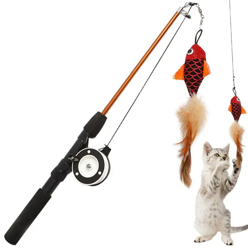

Simulation Bird Interactive Cat Toy With Fishing Pole Funny Cat Toy Fishing Rod Toys Cat Stick Toy Cat Supplies For Playing