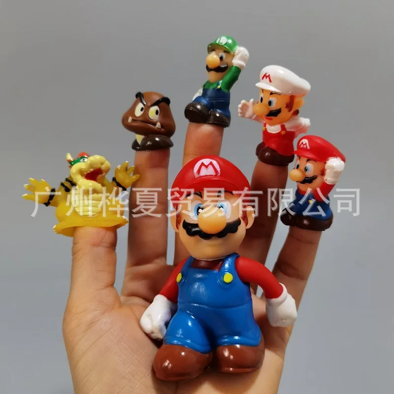 

9pcs/set Super Mario Bros Finger Doll Anime Game Character Figure Action Toy Desktop Decoration Odyssey Kids X-mas Birthday Gift