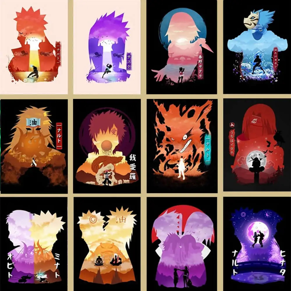 

Japanese Anime Naruto Posters and Prints Wall Art for Living Room Home Decor Modern Anime Characters Sasuke Canvas Painting Gift