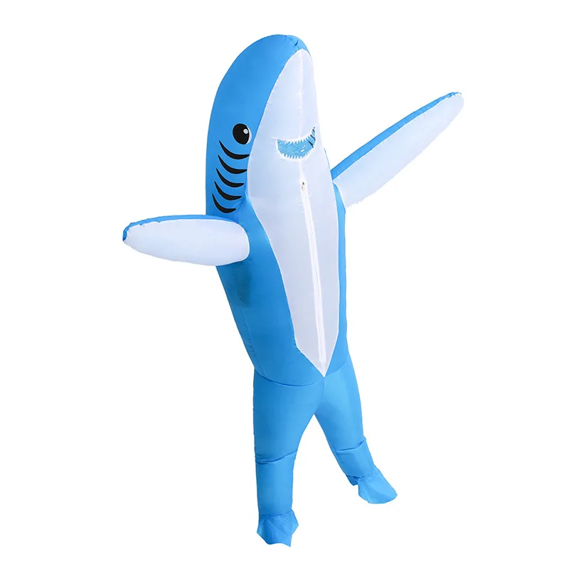 Inflatable Shark Suit Party Prop Adults Blow Up Adult Shark Fancy Dress Costume Inflatable Toys Carry Ride On Animal Outfit