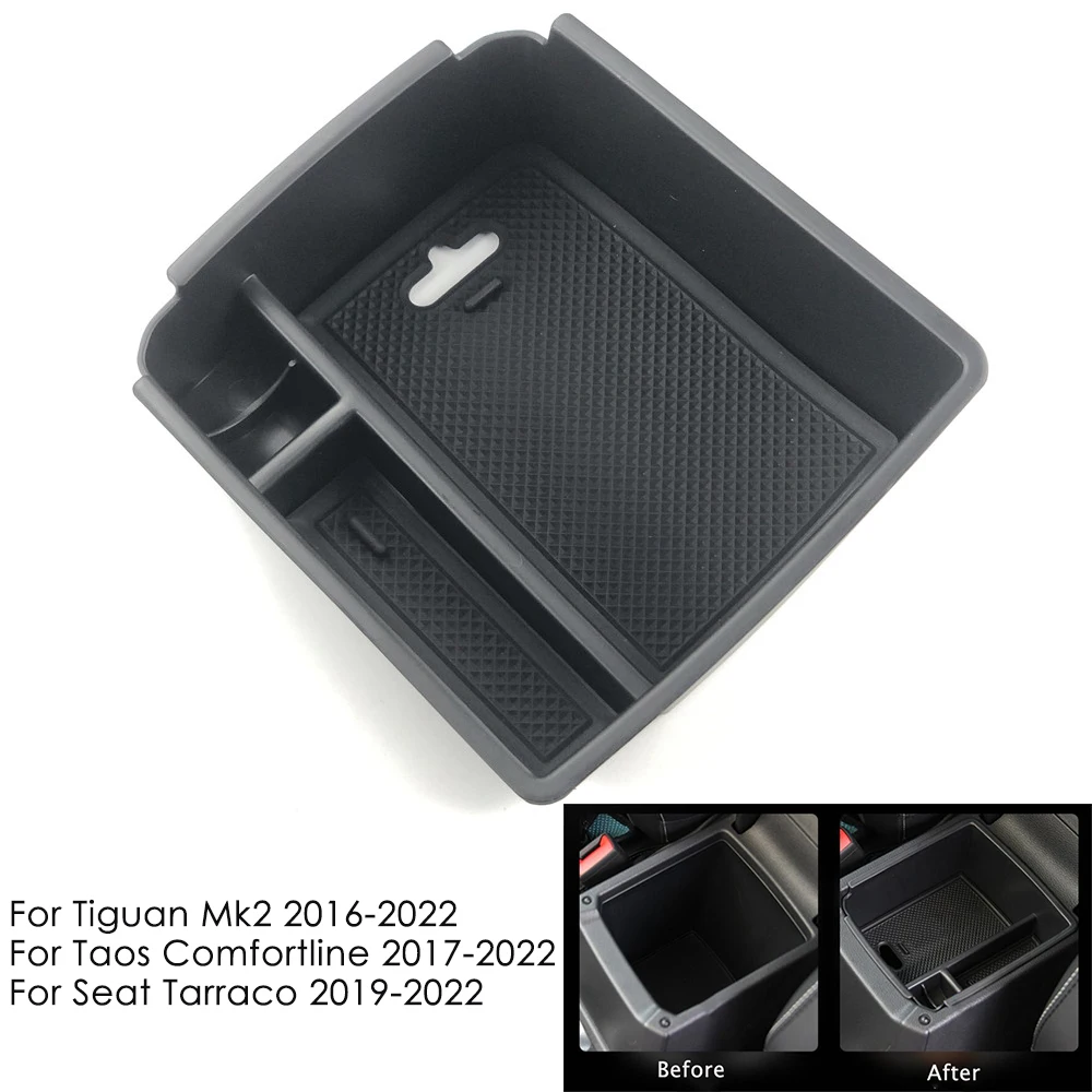 

For Volkswagen VW Tiguan MK2 Taos Comfortline 2017-2022 Car Accessories Armrest Storage Box Tray Console Organizer Pallet