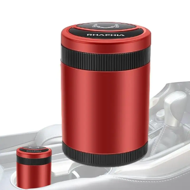 

Portable Ashtray for Car Automatic Led Blue Light Smokeless Opening Ashtray with Lid Smell Proof LED Blue Light Portable Ashtra