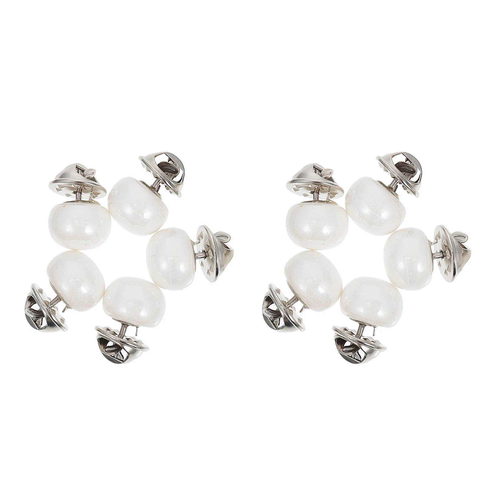 

10 Pcs No-seam Buttons Collar Safety Buckles Trendy Decor Fashion Shawl Snap White Women Skirt Corsage Sewing