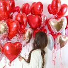 Шары воздушные из розового золота в форме сердца, украшения для дня рождения, для детей и взрослых, свадьбы, Дня Святого Валентина