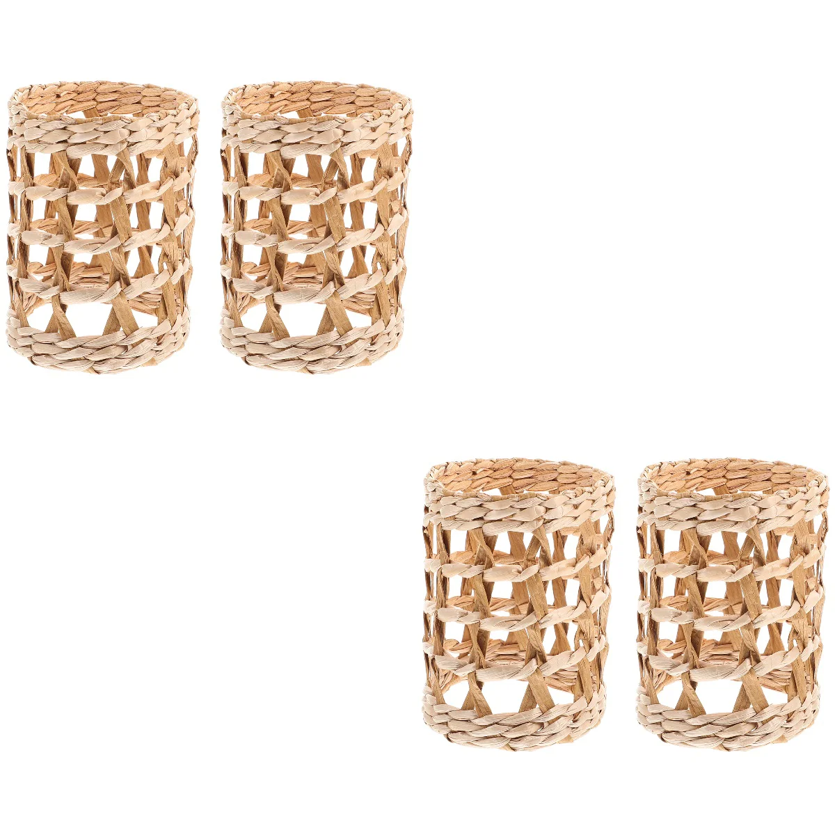 

4 pcs Cup Vase Sleeves Glass Cup Anti-scald Straw Weaving Protective Covers