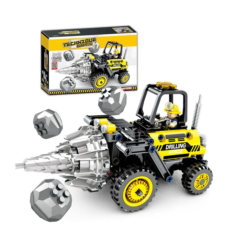 

Mechanical Drill Machine Model Kit Kids Diy City Construction Educational Assembled Building Blocks Brick Toys For Children Gift