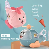 6 in 1 stationery plane toys for children aeroplane school stationary set creative stationary supplies for girls boys students