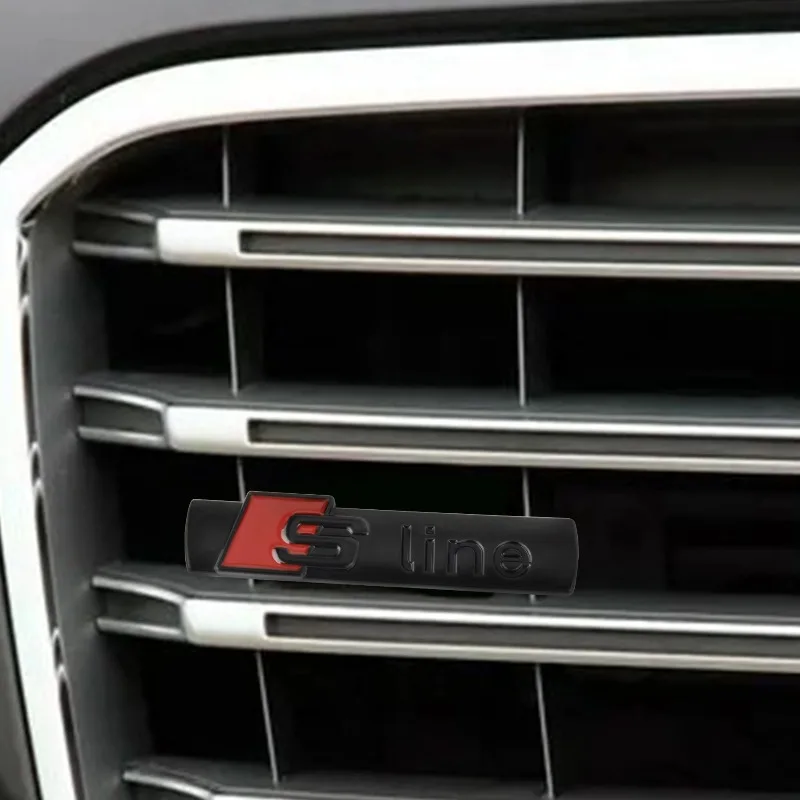 3D Металлическая эмблема SLINE для передней решетки автомобиля Audi A4 B8, A3 8P, A6 C7 8V, B9, B7, B6, C6, A5, Q5, C5, A1, Q3, C8, 8L, Q7, TT, S3, S4, S5 (art.: 3920db7120175) - 3920db7120175