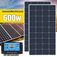 solar panel kit complete 600w 300w monocrystalline glass solar cell battery charger energy generator for car boat rv camper home