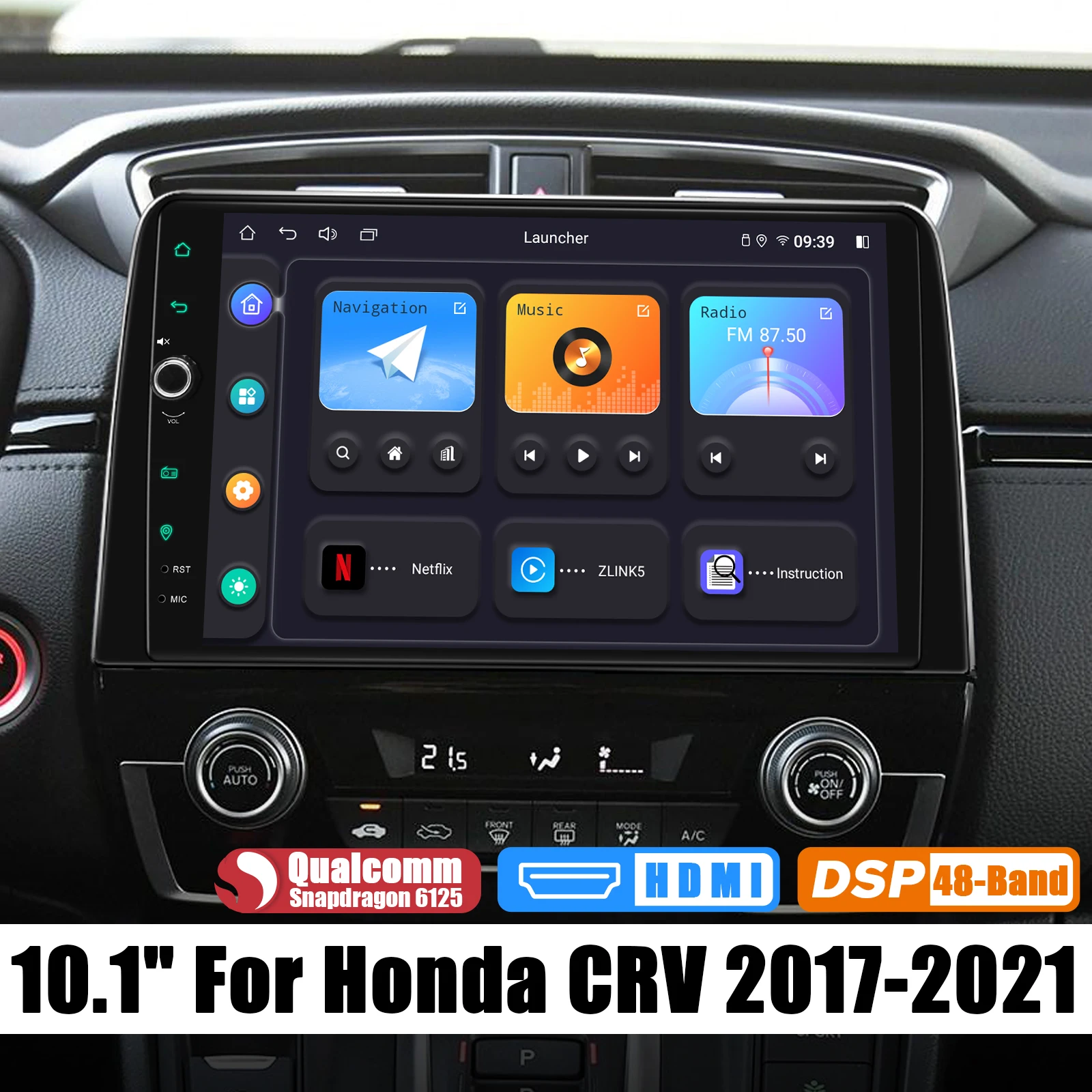 

Newest 10.1 Inch Plug And Play Car Radio Stereo Audio System For Honda CRV 2017-2021 Support Carplay Apple Android Auto HDMI