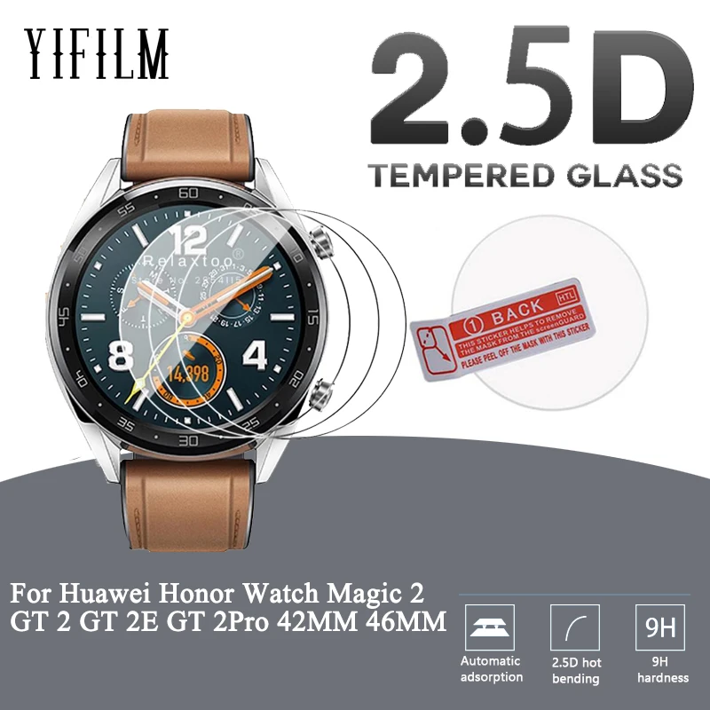 

Закаленное стекло для защиты экрана для Huawei Watch GT 2 GT 2E GT 2Pro, защитная пленка 42 мм 46 мм для Honor Watch Magic 2, 2 шт.
