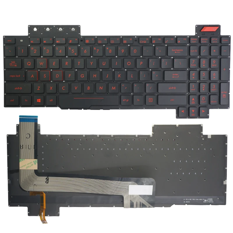 

Backlit laptop keyboard for ASUS ROG FX503 FX503V FX503VM FX503VD FX63 FX63V FX63VD FX63VM ZX63V 90NR0GN1-R31US0