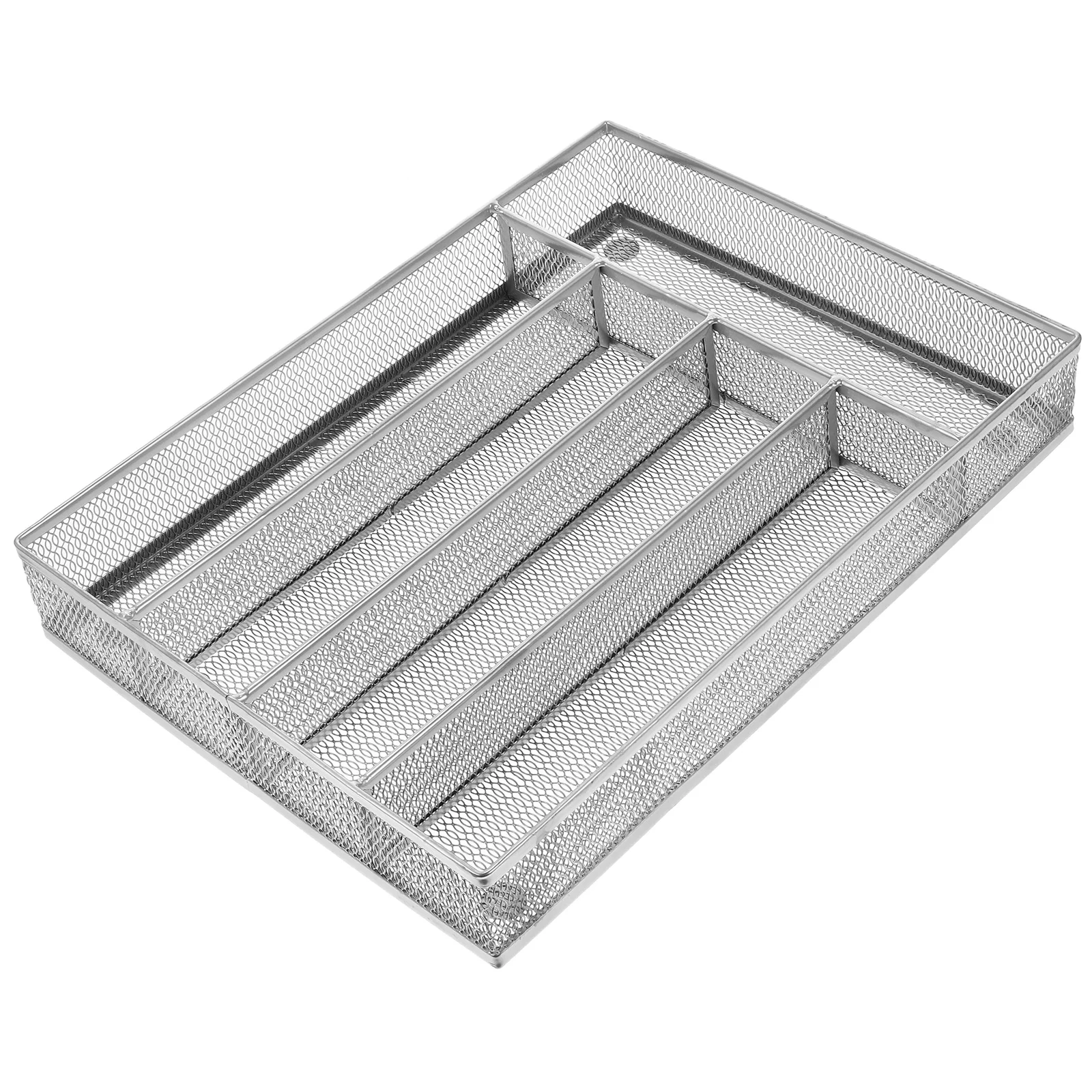 

1pc Multifunctional Carbon Steel Drawer Organizer Drawer Storage Bin (Silver)