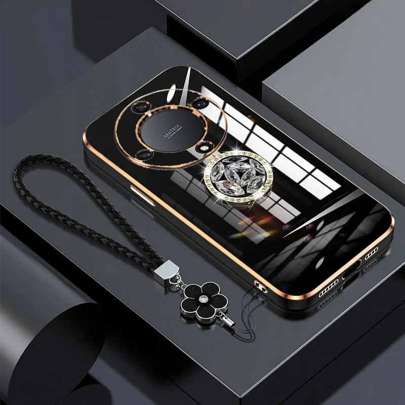 Magic6Lite ударопрочный бриллиантовый держатель для Honor Magic6 Lite Обложка с кольцом Magic 6 5