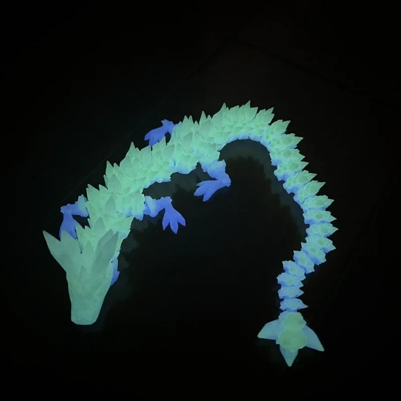 Светящийся в темноте хрустальный дракон 3D-печать имитационная модель китайский