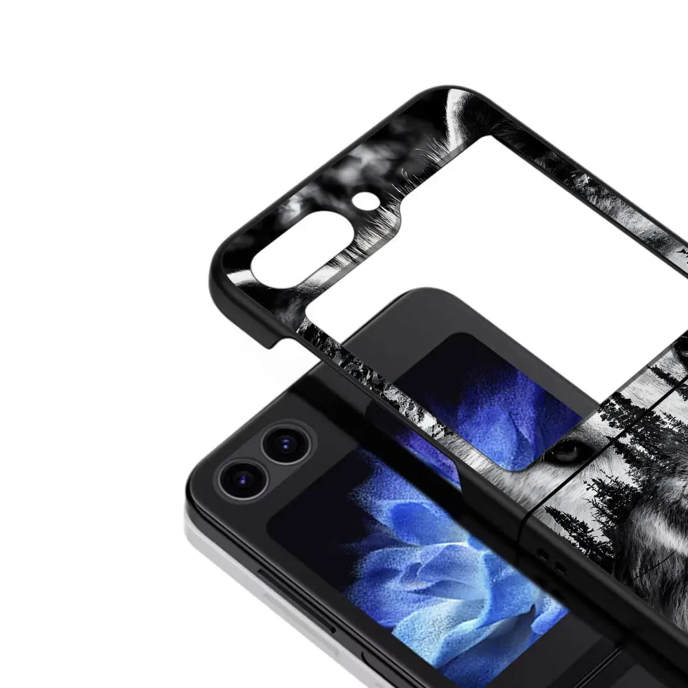 Чехол Lion Tiger Beast King Wolf для Samsung Galaxy Z Flip6 Flip5 черный чехол мобильного телефона Flip 5 6