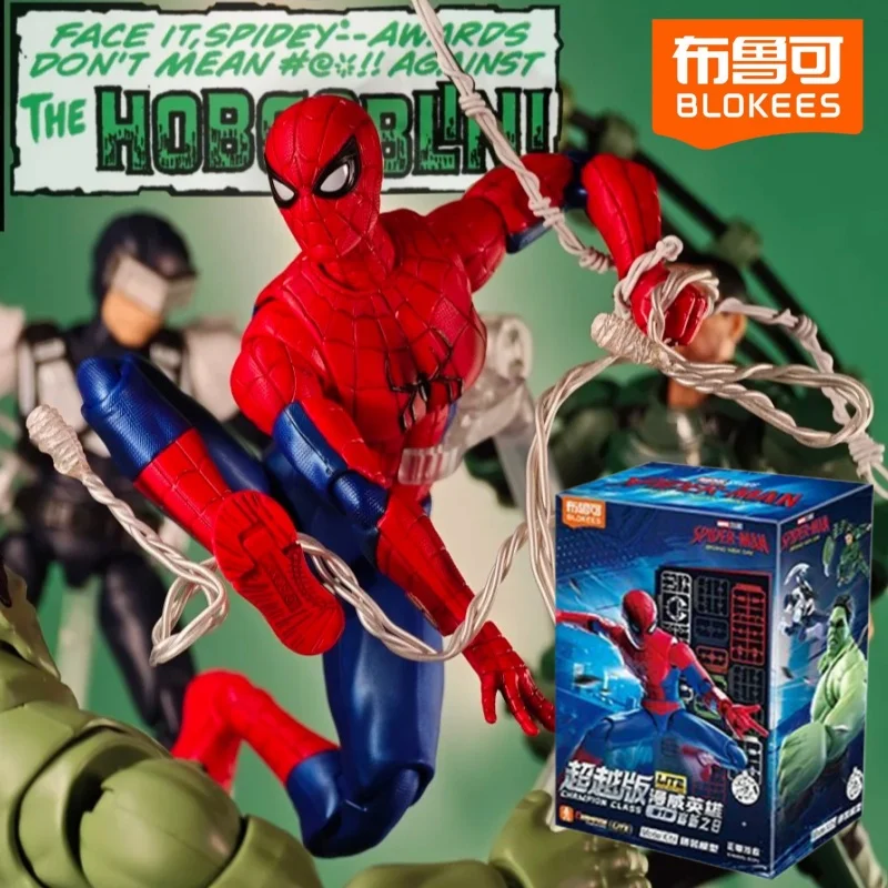 Фото Blokees Оригинальный Спайдер-Мэн: Загадочная коробка Marvel Champion Class Lite V1 Hulk, абсолютно новая, коллекционная модель для сборки, игрушки, подарки №3