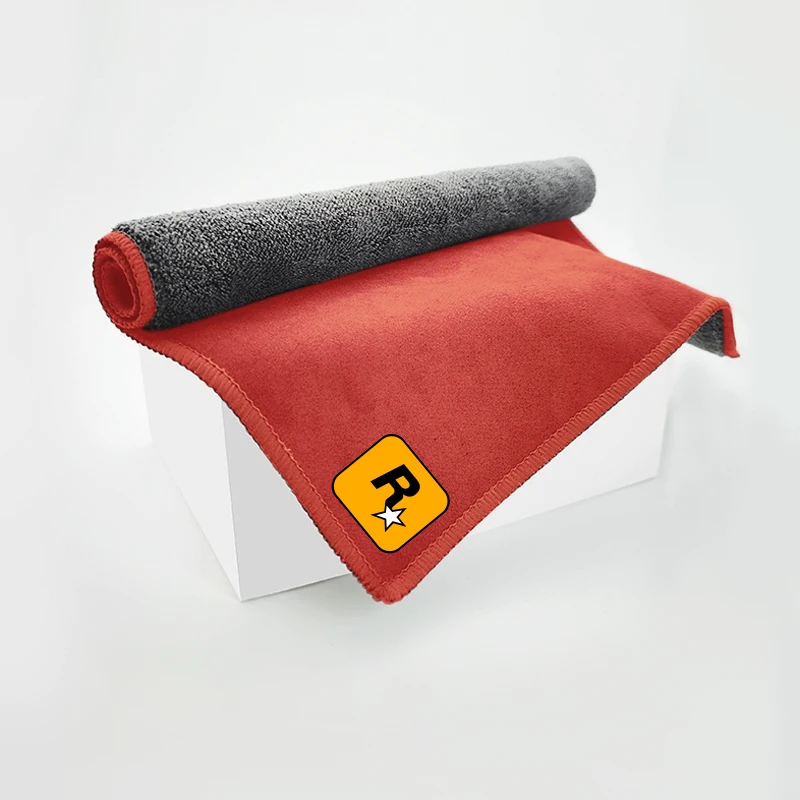 

Тканевая салфетка R Star с эмблемой GTA, логотип города, тряпка для очистки, тряпки для мойки автомобилей, Двухслойное полотенце для мойки автомобилей и мотоциклов