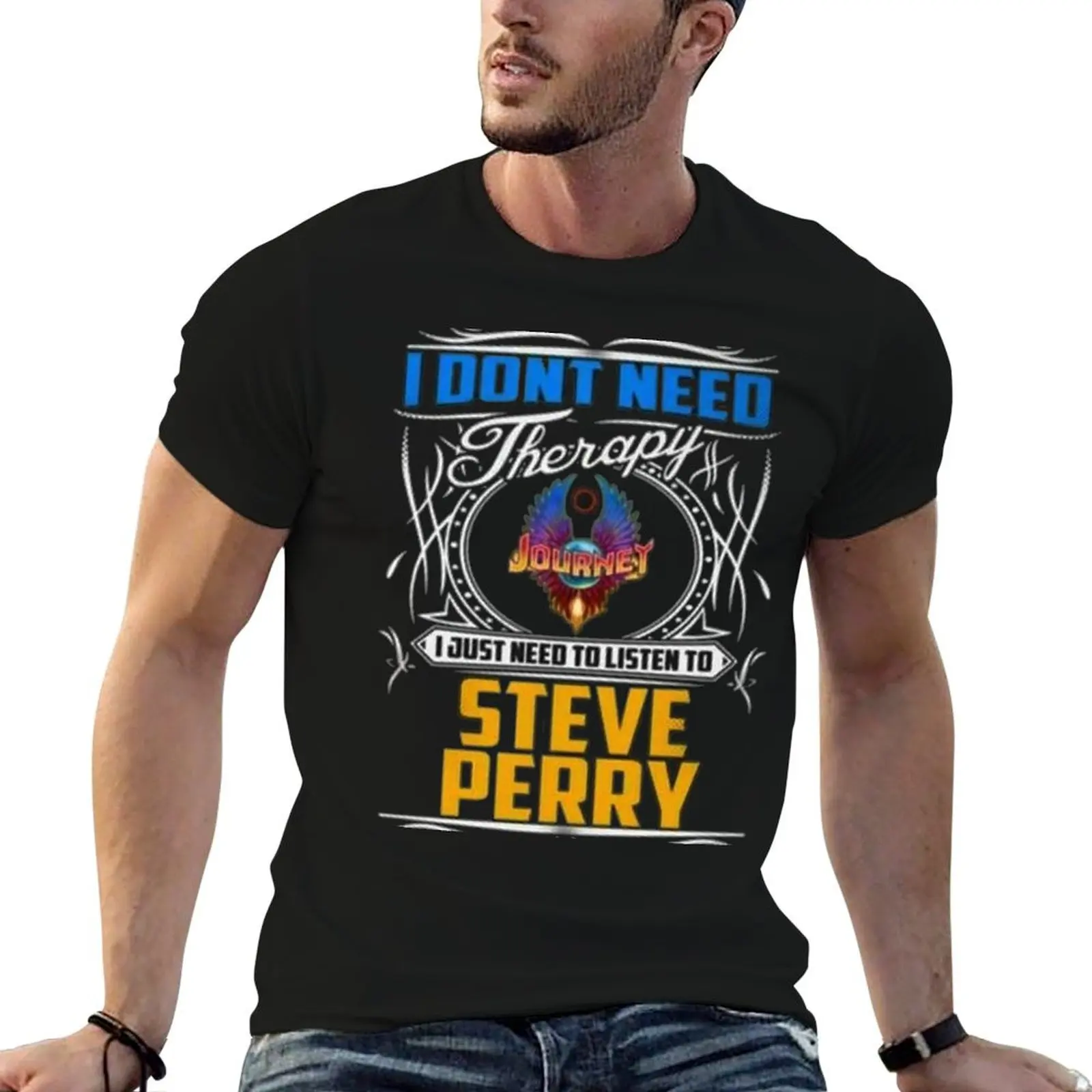 Фото Футболка Steve Perry 1977-1998, мужские хлопковые футболки, забавные мужские футболки G-Man, футболка для мужчин №1