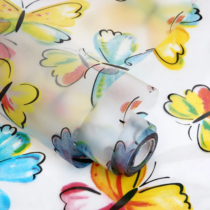 

Матовые непрозрачные цветные наклейки в виде бабочки размером 75*200 см