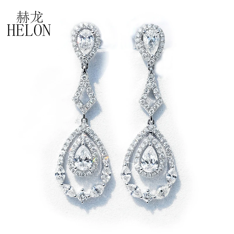 Серьги-гвоздики HELON из белого золота 18 К 14 к 10