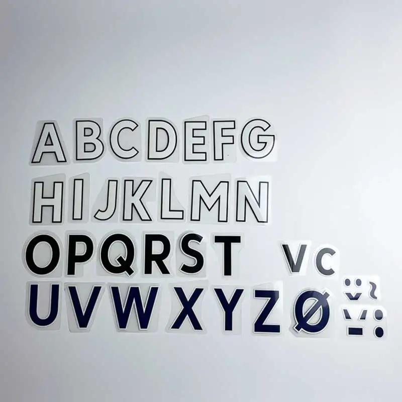 

1723nameset Handmade DIY white black letters A-Z flocking ironed on