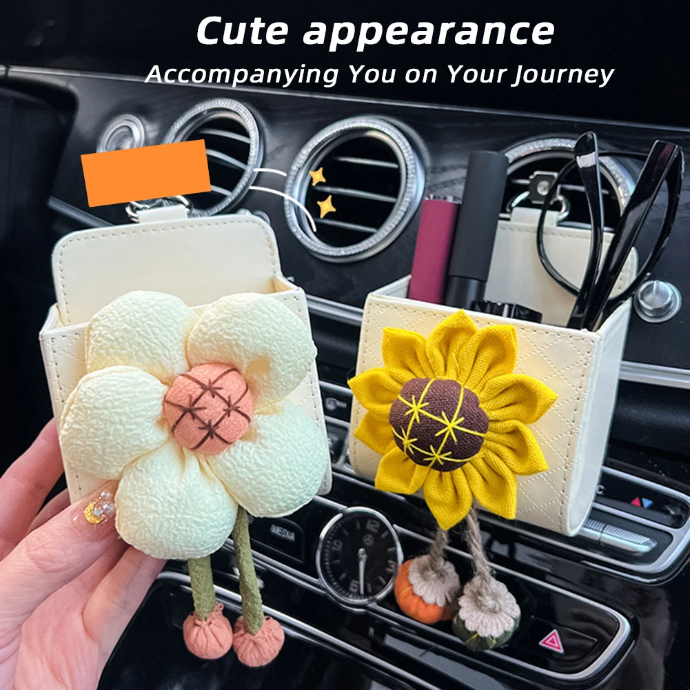 

Car Vent Organizing Flower Case Multipurpose Auto Mini Holder Box Hanging Car Vent Storage Box Oto Aksesuar Rangement Voiture