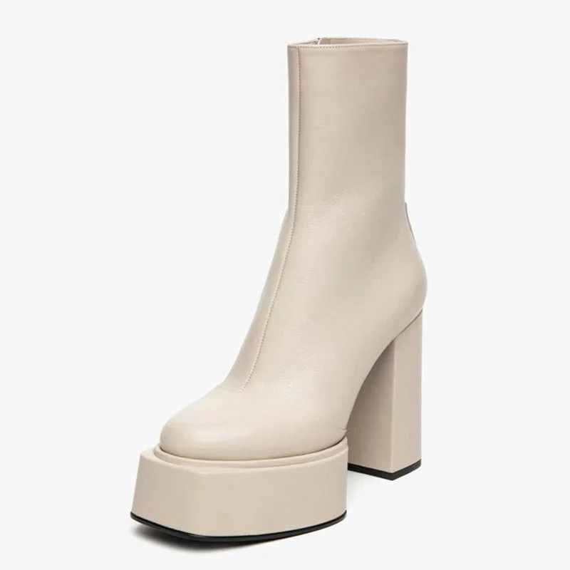 

Женские ботинки на толстом каблуке, эластичные ботильоны в стиле панк, на молнии, на толстой подошве, Осень-зима 2022