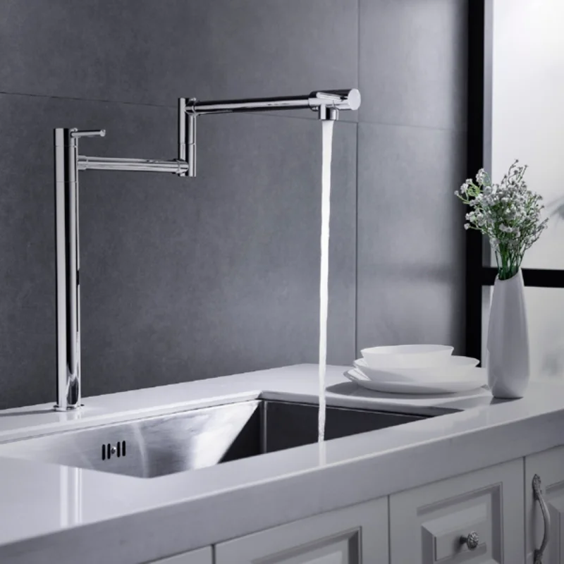 

Pot Shaped Filler Folding Kitchen Faucet with Extended Handle[US Stock]