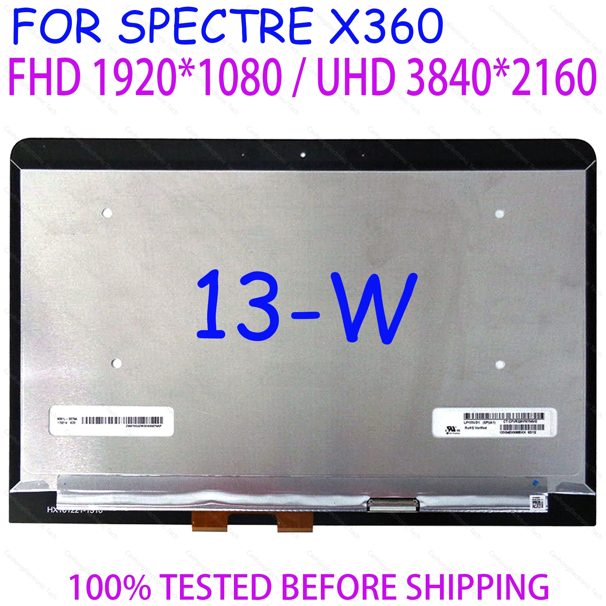 - 13, 3  4K UHD 3840*2160  HP Spectre x360 13-W Series,      918131-001