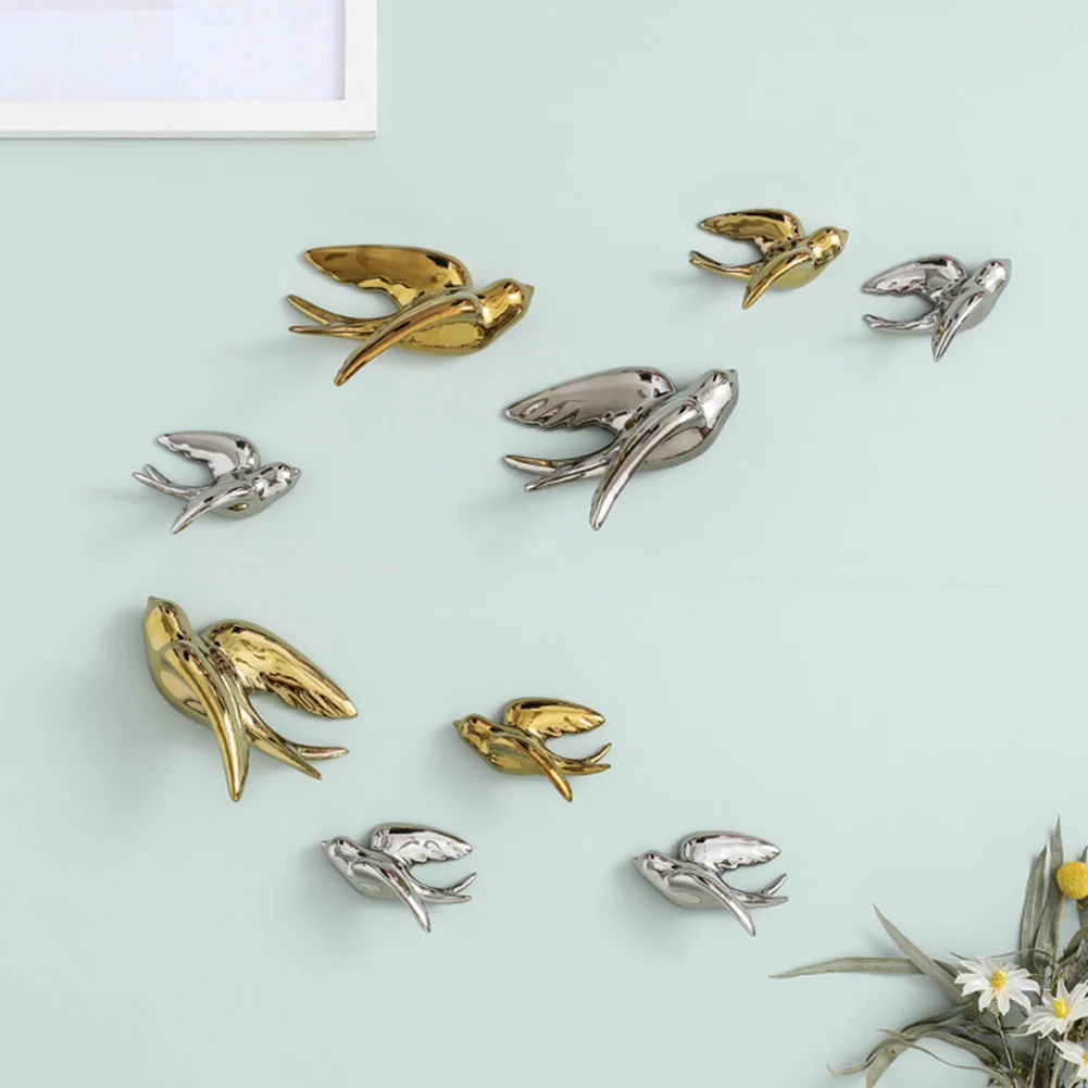 

Wall Mounted Ornament Creative 3D Birds Ceramics Home Decoration Accessories Bird Hanging Pendant Decoration Furnishings Statue