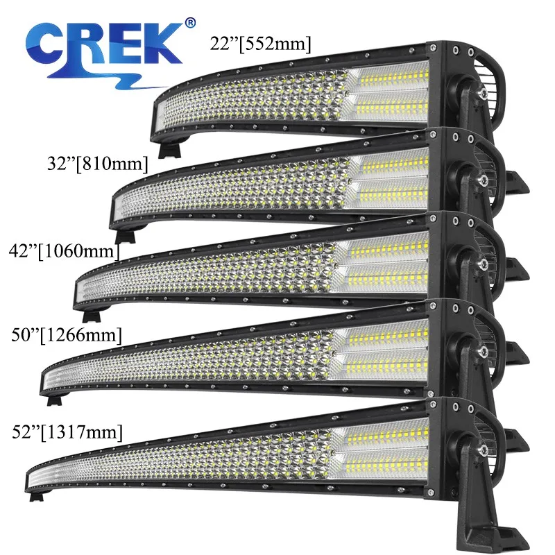 

CREK 12 В 24 в IP68 4x4 изогнусветодиодный светодиодная световая балка для внедорожника трактора уборщика Jeep Ford Hummer защитный пикап