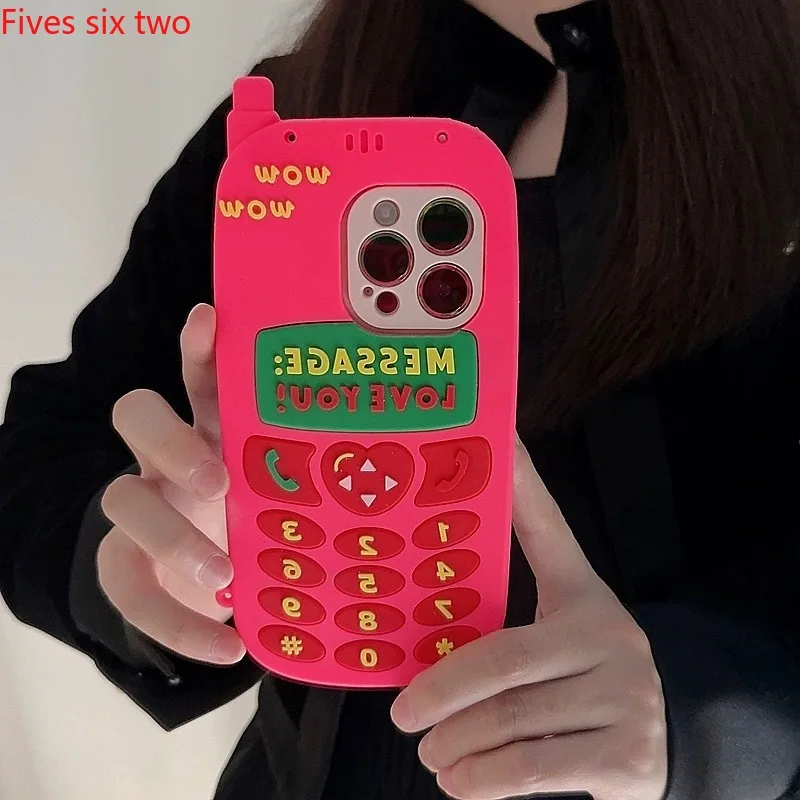 Корейский милый розовый 3D мультяшный Чехол для мобильного телефона iPhone 15 14 13 12 11