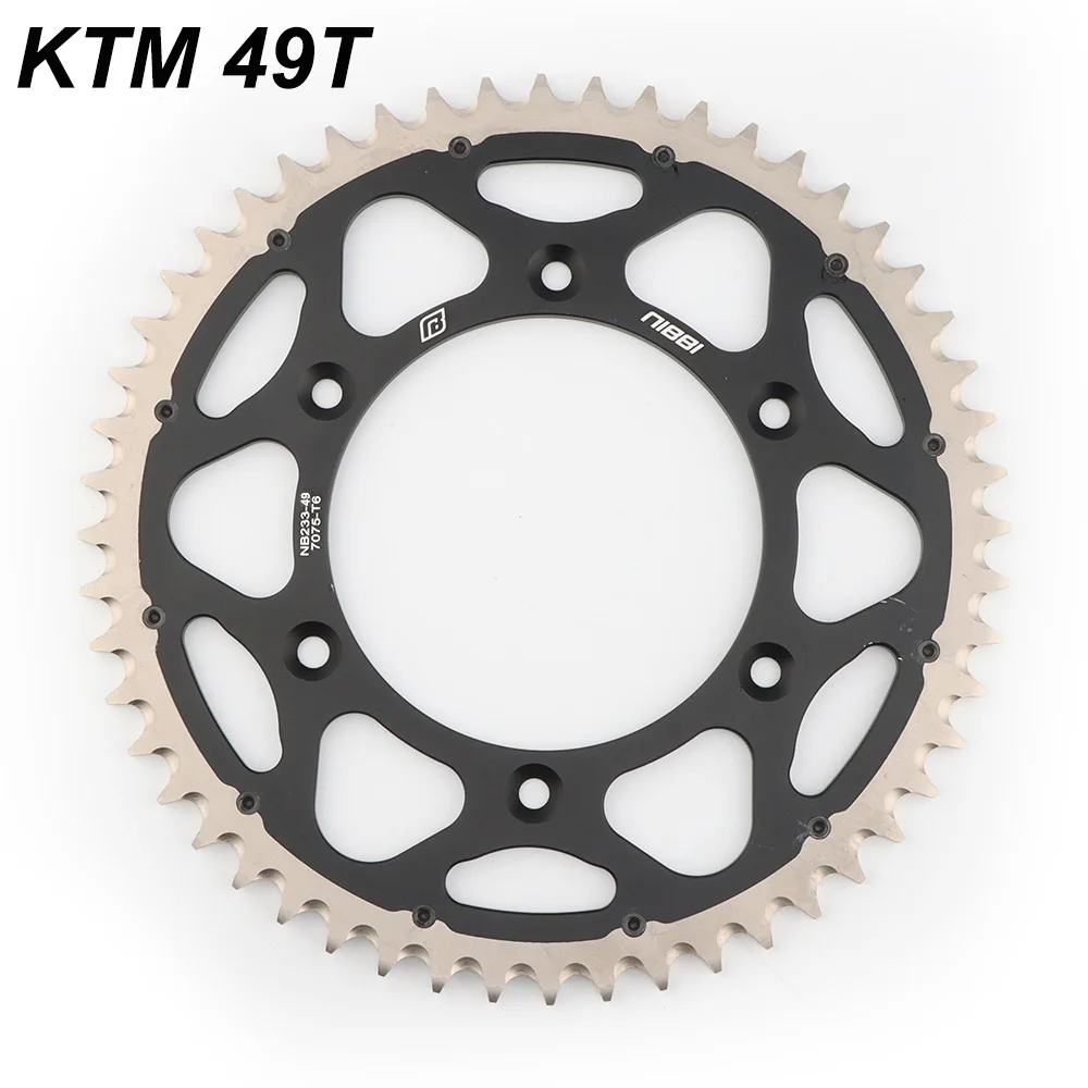 

NIBBI Мотоциклетная стальная алюминиевая задняя звездочка 49T 50T 51T 52T для KTM EXC SX MXC Honda CRF 450 XR 400cc Yamaha Dirt Bike