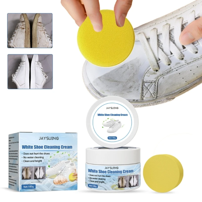 

448B Shoes Cleaner White Shoe Cleaning Cream Deep Clean and Brighten Your Shoes Sports Shoes Maintenance Brightening