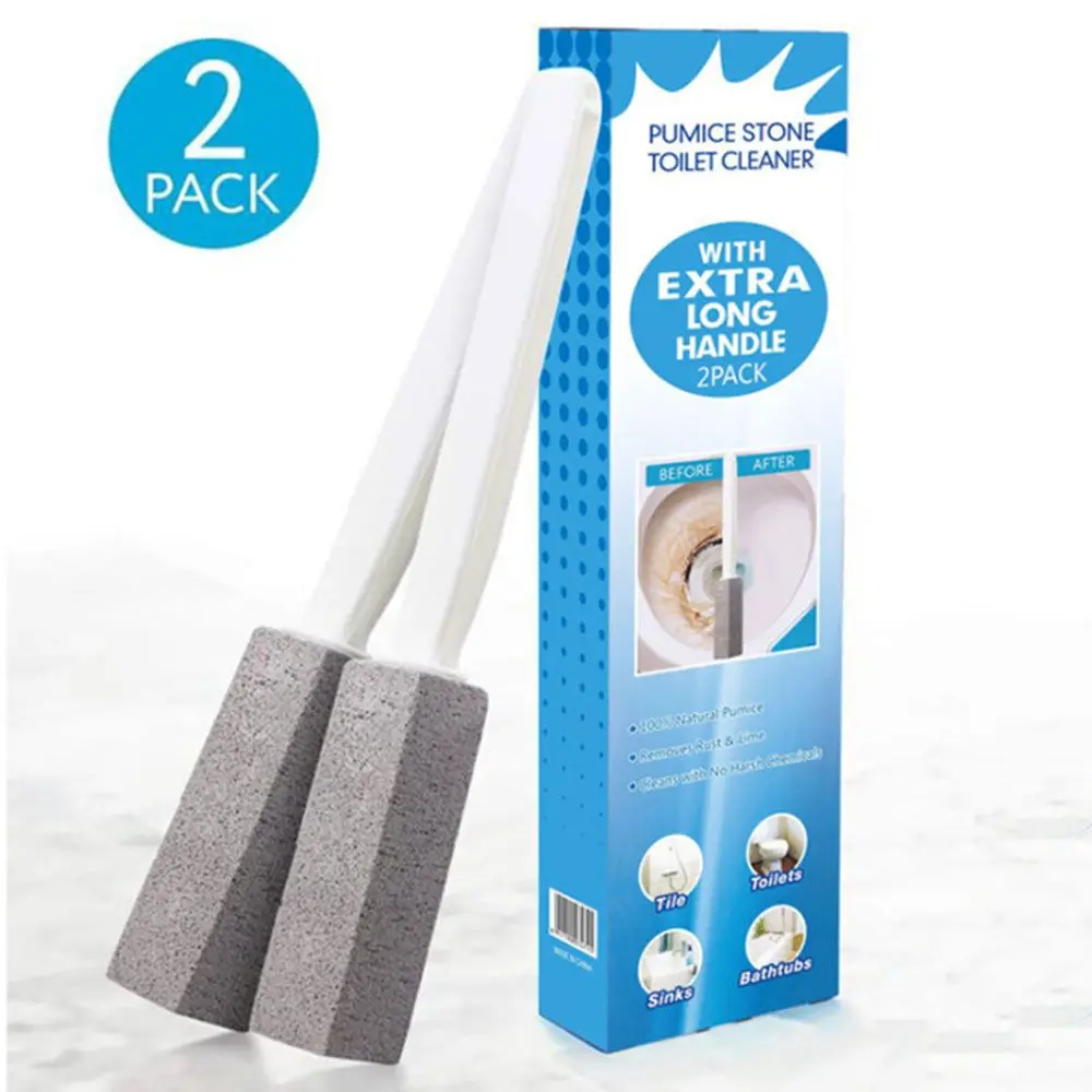 

2pcs Toilets Cleaner Stone Natural Pumice Stone Toilets Brush Quick Cleaning Stone With Long Handle Bathroom Gadgets