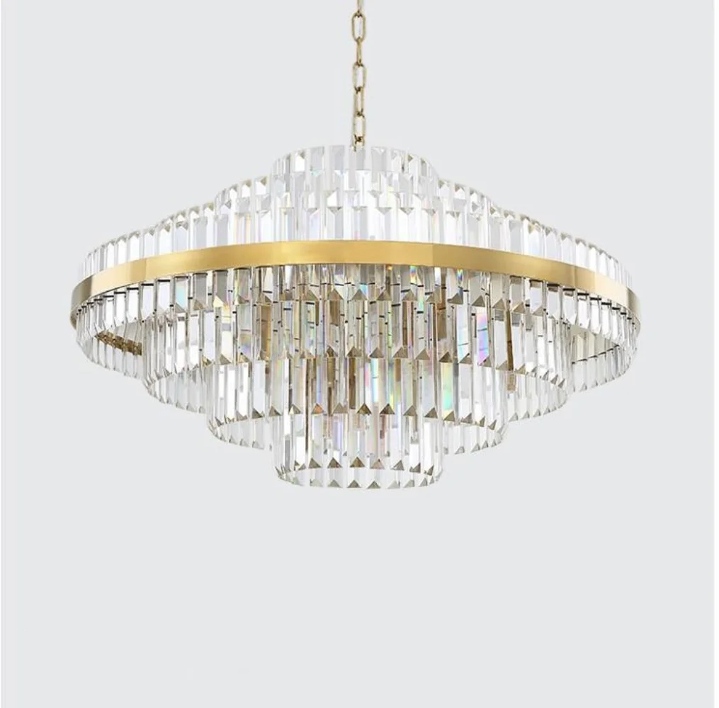 

LED pendant lamp Creative Modern round crystal dining room golden meeting room decorated for living room light