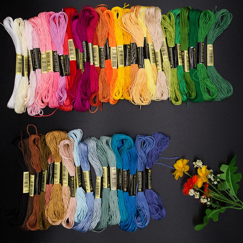 24-100 шт. Шелковые нитки для вышивки крестиком - купить по выгодной цене