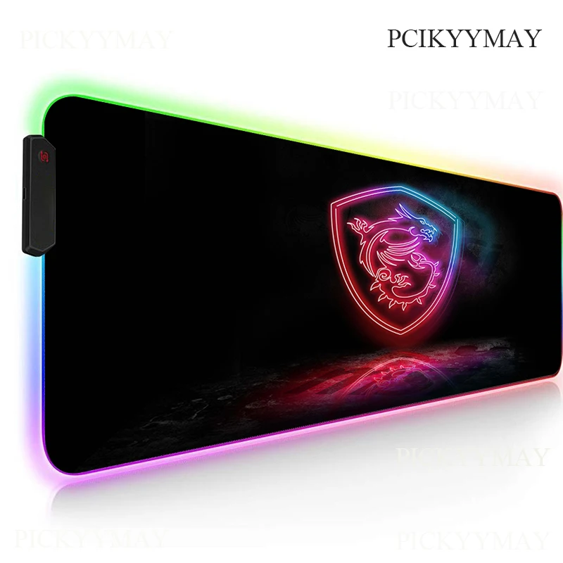

Large Gaming Mouse Pad RGB Kawaii MSI Computer Mouse Pad Large Gaming Mousepad XXL Mouse Pads PC Gamer 900x400mm MSI Desk Mat