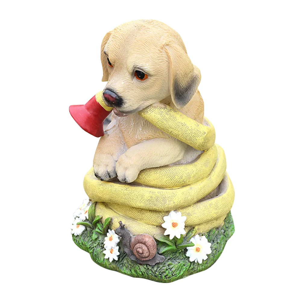 

Уличная лампа на солнечной батарее, фигурка собаки, украшение для сада, изящное искусственное украшение из смолы, украшение для лужайки