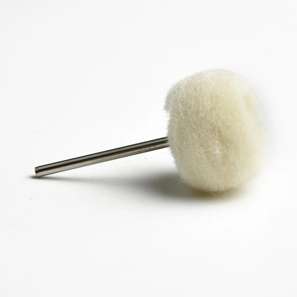 

5pcs 3mm Shank Wool Polishing Wheel Brush Round Wheel Pad Wool Felt With Shank Mandrel Grinding Buffing Felt Rotary Brush Wheel