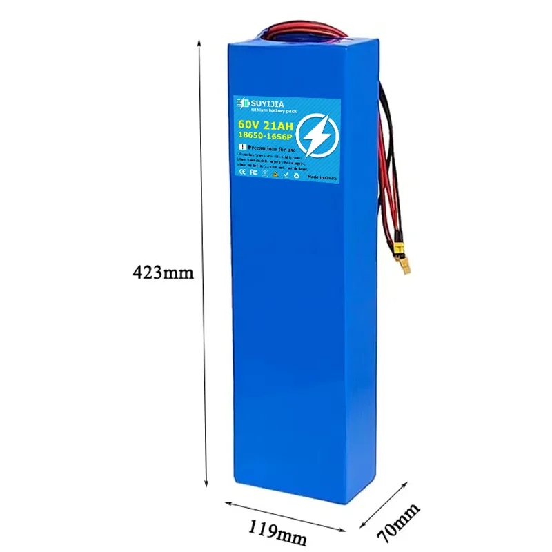 Аккумуляторная батарея 16S6P 60V 21AH 18650 с BMS 40A для электросамокатов Warrior X Plus X Pro+ 60V, замена батареи для электросамоката. (art.: 3920dc4458e28) - 3920dc4458e28