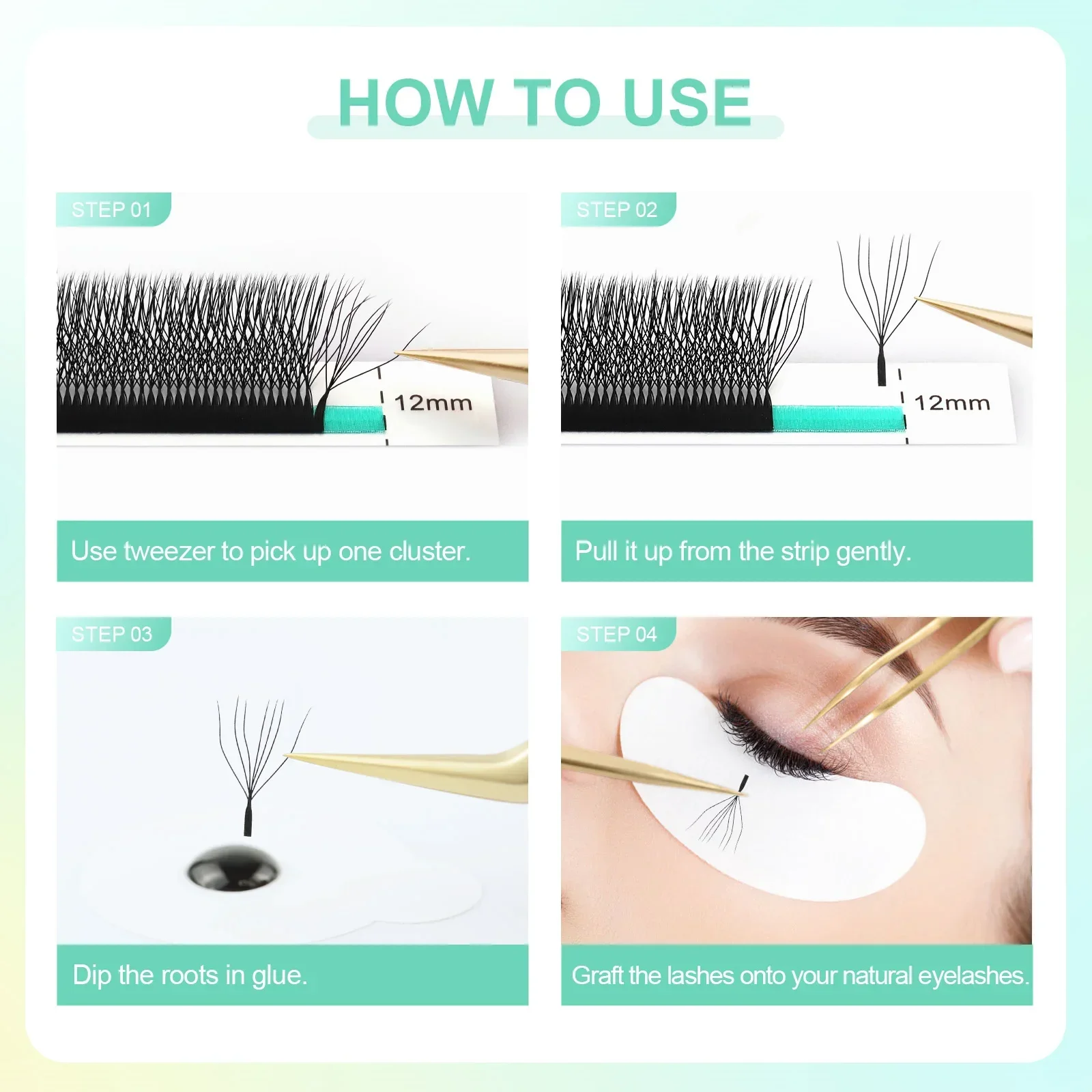 NAGARAKU 7D W Форма Готовые наращивание ресниц с цветком Натуральные мягкие легкие