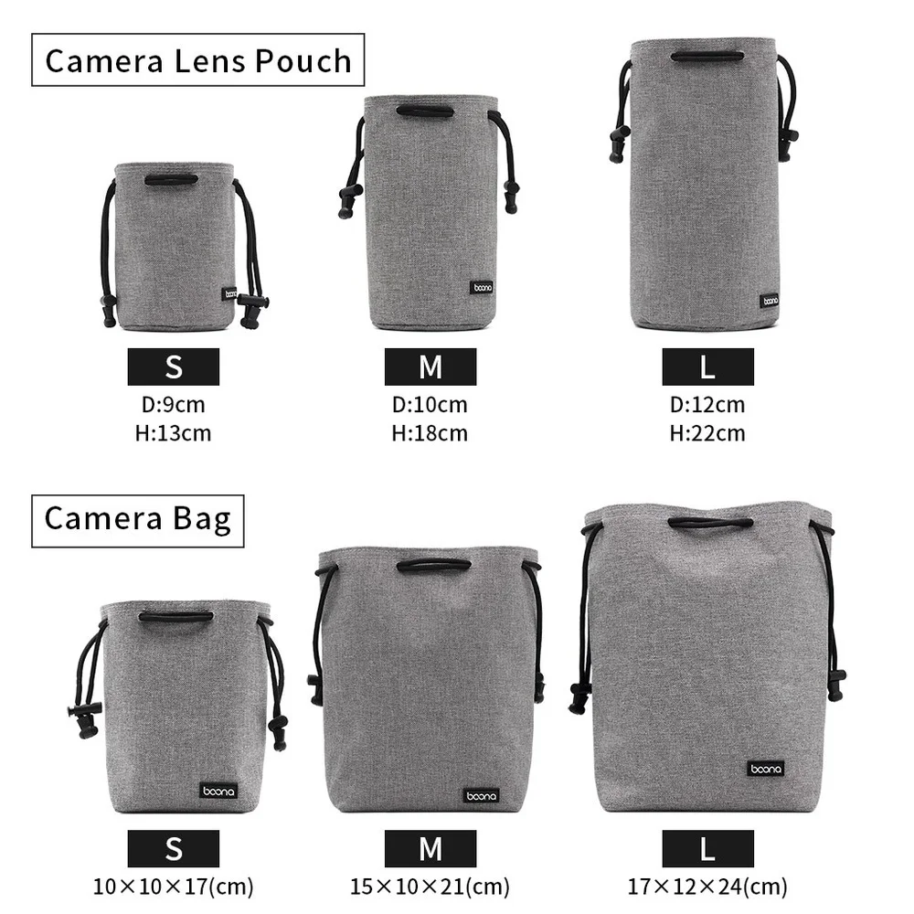 BOONA Camera Bag Backpack Lens Drawstring Pouch Fleece Waterproof bag Protect for DSLR Nikon Canon Sony Pentax |