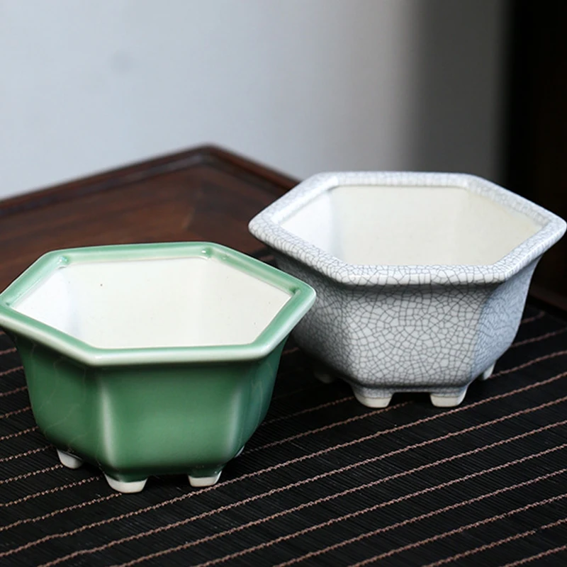 

Handmade Flower Pot Bowl with Hole Mini Ceramic Pottery Planter Thick Glazed Flower Pot Bowl Planter Succulent Pot xobw