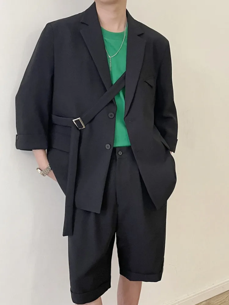 

Мужской костюм-блейзер с короткими рукавами SYUHGFA, повседневная офисная одежда большого размера в Корейском стиле на лето 2022