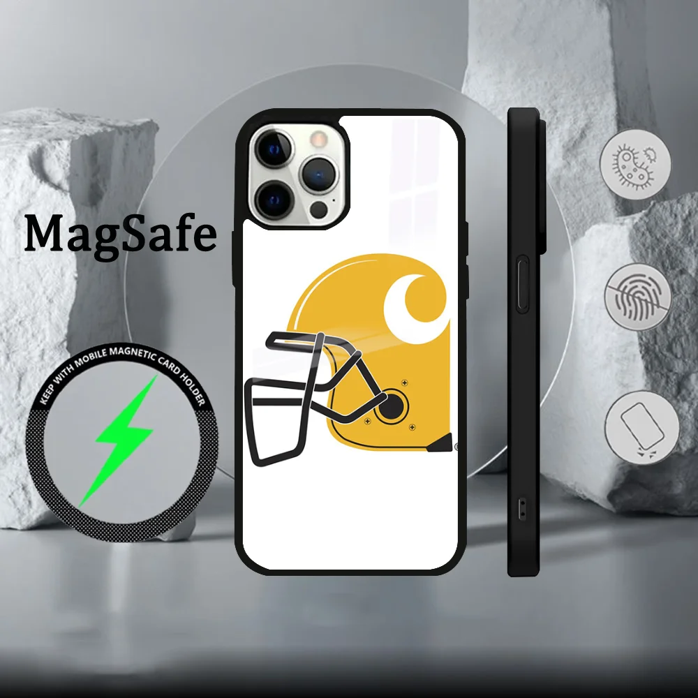 Чехол для телефона C-Carhartt-T IPhone 16 15 14 13 12 11 Pro Max Plus Mini Magsafe Mirror беспроводной магнитный