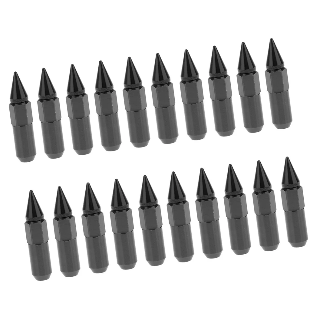 

20pcs Car Racing Aluminium Spike Wheel Rims Lug Nuts 12x1.25mm Extended Tuner Key