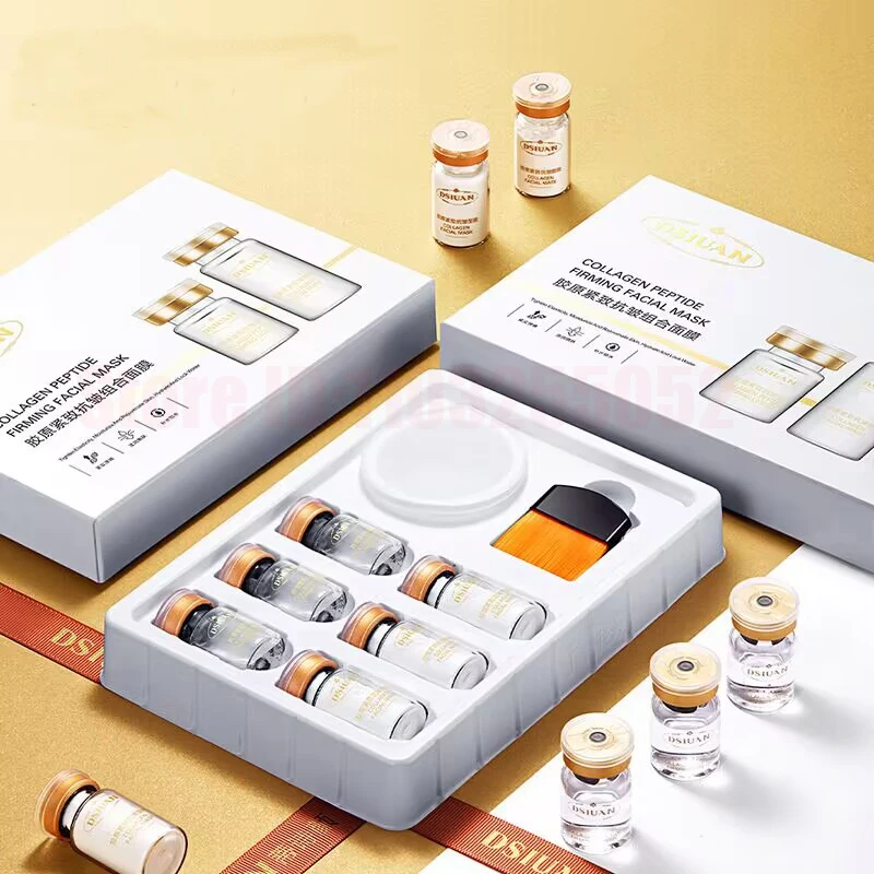 Корея 6 флаконов коллагеновые пептиды сублимированная пудра набор масок для