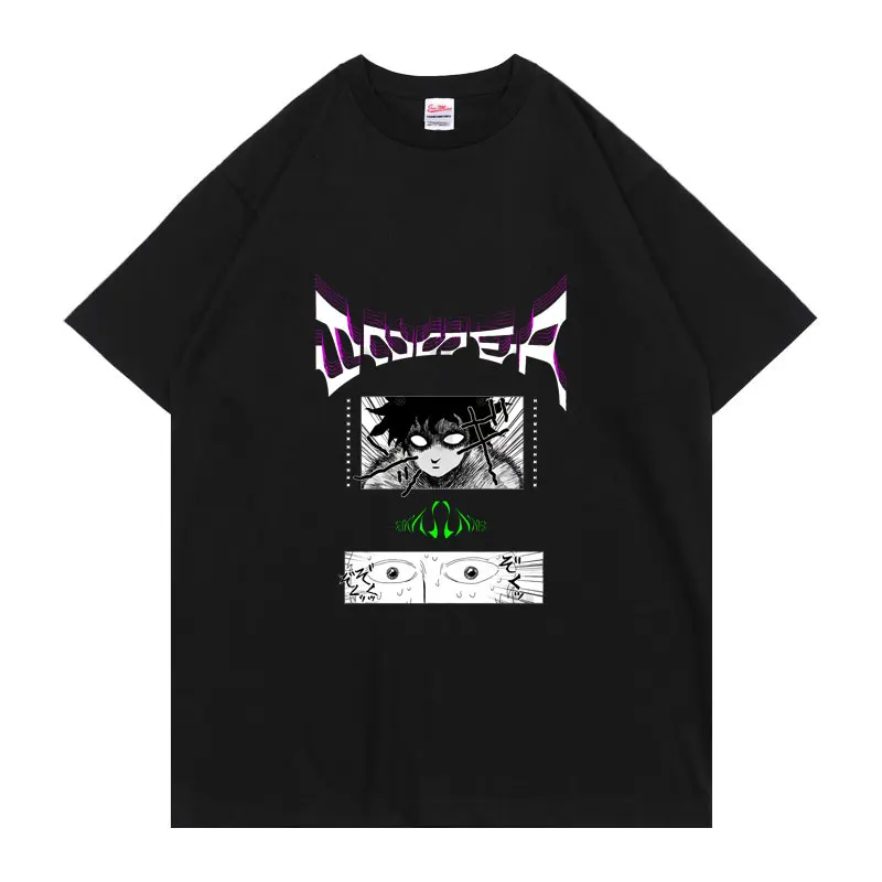 

Anime Mob Psycho 100 Japanese Classic Manga Print Pattern T-shirt Fashion Short-sleeved Pure Cotton Tee Harajuku Manga Tshirt